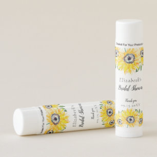 Sunflower Bridal Shower Script Modern Floral Chic  Lip Balm