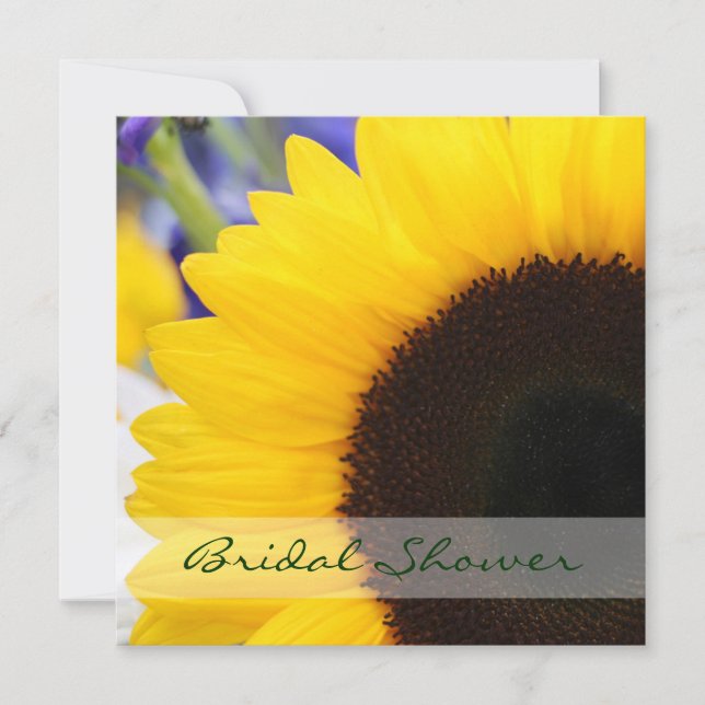 Sunflower Bridal Shower Square Invitation (Front)