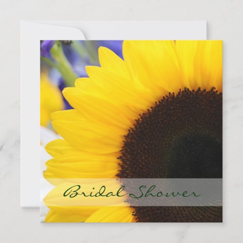 Sunflower Bridal Shower Square Invitations