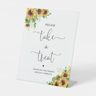 Sunflower Bridal Shower Take A Treat Sign
