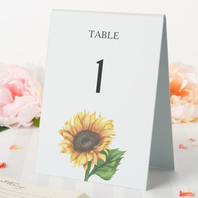 Sunflower bridal shower Wedding table number Table Tent (In SItu (Wedding))