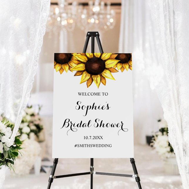 Sunflower Bridal Shower Welcome Floral Sign (Creator Uploaded)
