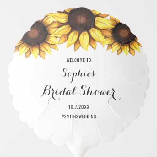 Sunflower Bridal Shower Welcome Floral Sign Balloon