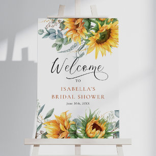 Sunflower Bridal Shower Welcome Foam Board