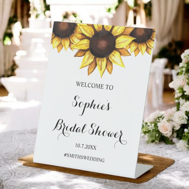 Sunflower Bridal Shower Welcome Pedestal Sign (Creator Uploaded)
