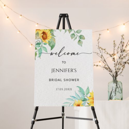 Sunflower bridal shower welcome sign