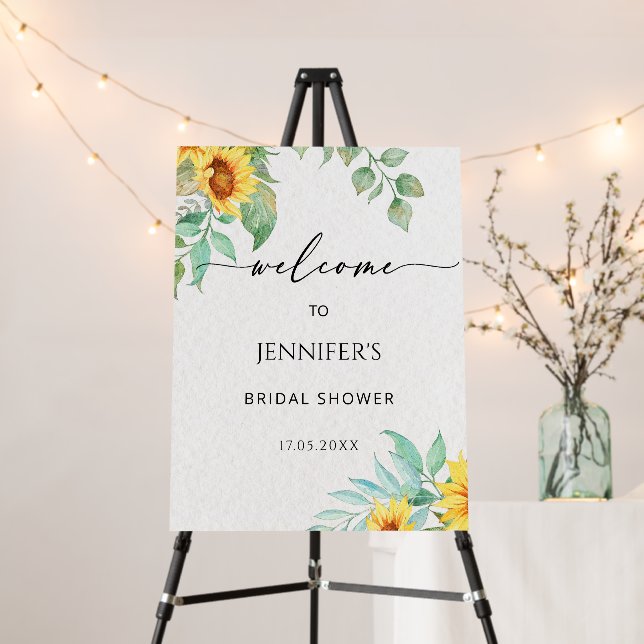 Sunflower bridal shower welcome sign (In Situ (Stand))