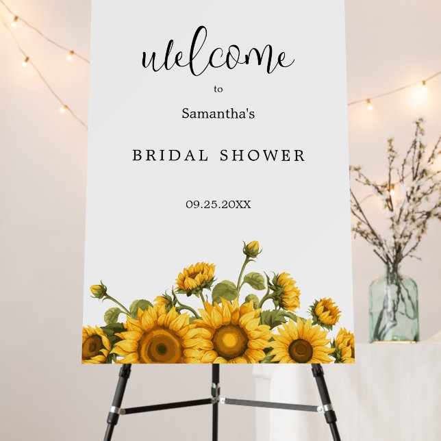 Sunflower bridal shower welcome sign (In Situ (Stand))
