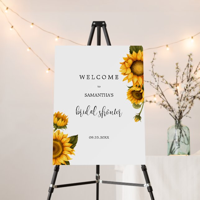 Sunflower bridal shower welcome sign (In Situ (Stand))