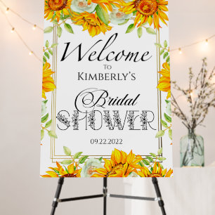 Sunflower bridal shower welcome sign