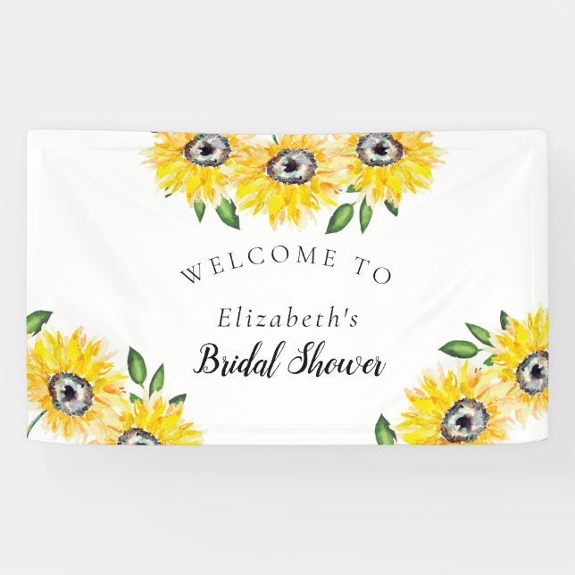 Sunflower Bridal Shower Welcome Sign Background (Horizontal)