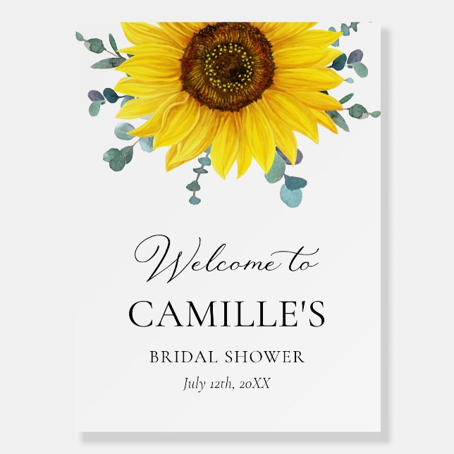 Sunflower Bridal Shower Welcome Sign Foam Boards (Front)