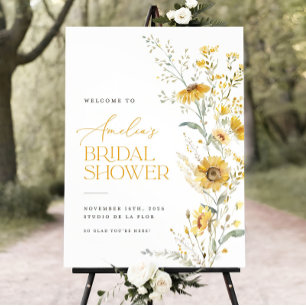 Sunflower Bridal Shower Welcome Sign Template Boho