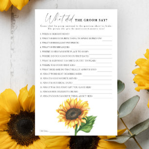 Sunflower bridal shower What did the groom say 