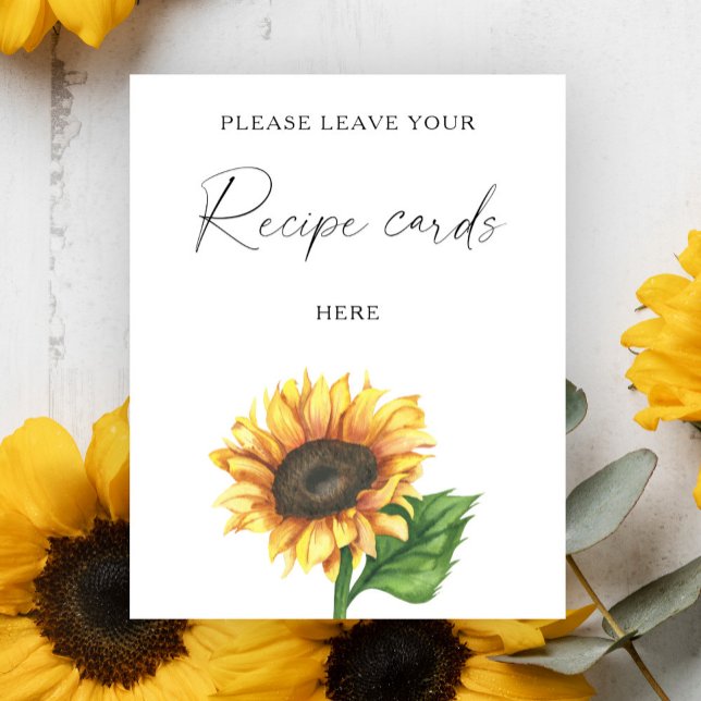 Sunflower bridal shower Your recipe card here Poster (Creator Uploaded)