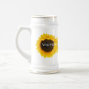 Sunflower Bride and Groom Wedding Stein