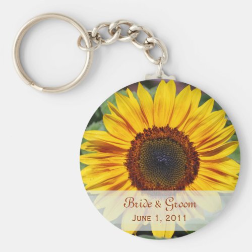 Sunflower Bride & Groom Keychain