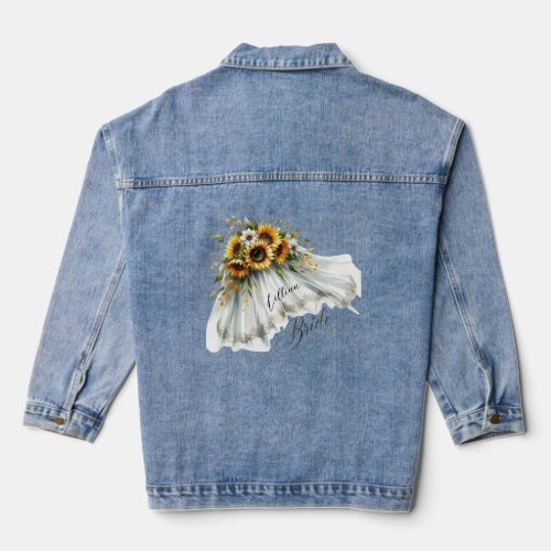 Sunflower Bride Veil Personalized Denim Jacket