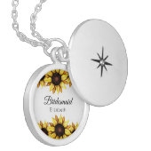 Sunflower Bridesmaid Yellow White Floral  Locket Necklace (Front Left)