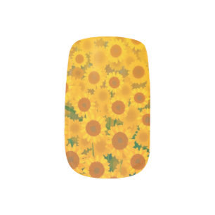 Sunflower Bright Yellow Floral Summer Minx Nail Art