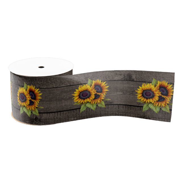 Sunflower Brown Wood Grain Style Ribbon (Spool)