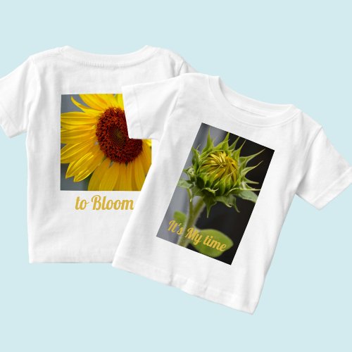 Sunflower Bud and Blossom Baby T_Shirt