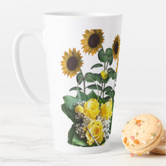 Sunflower Bumblebee Latte Mug