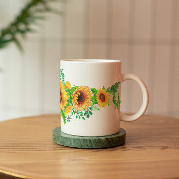 Sunflower Bunch Graphic Coffee Mug by PaintedDreamsDesigns at Zazzle