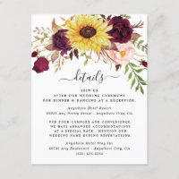 Sunflower Burgundy Red Blush Peony Rose Wedding