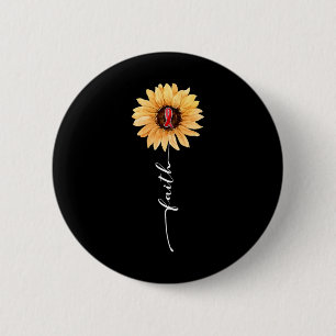 Sunflower Burgundy Ribbon Brain Aneurysm Awareness Button