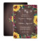 Sunflower Burgundy Rose Wood Jar Lights Wedding