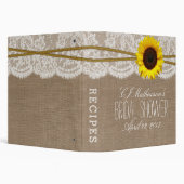 Sunflower Burlap & Lace Bridal Shower Recipe Binder (Background)