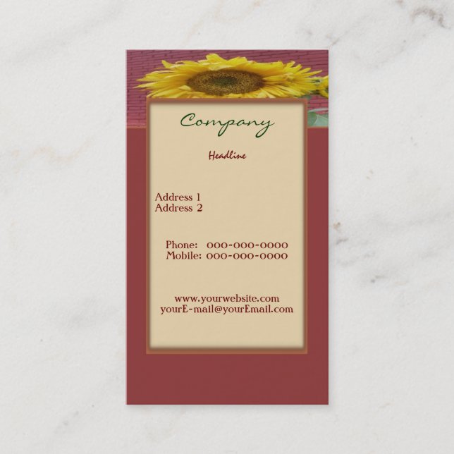 Sunflower Business Card (Front)