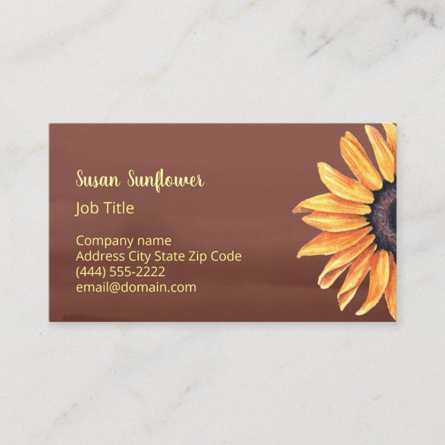 Sunflower Business Card (Front)