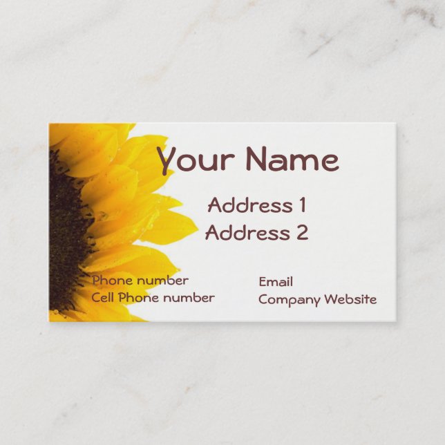 Sunflower Business Card (Front)