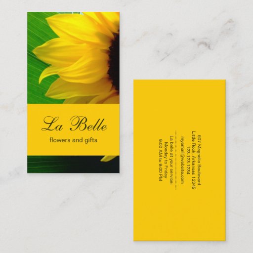 Customizable Sunflower Business Card