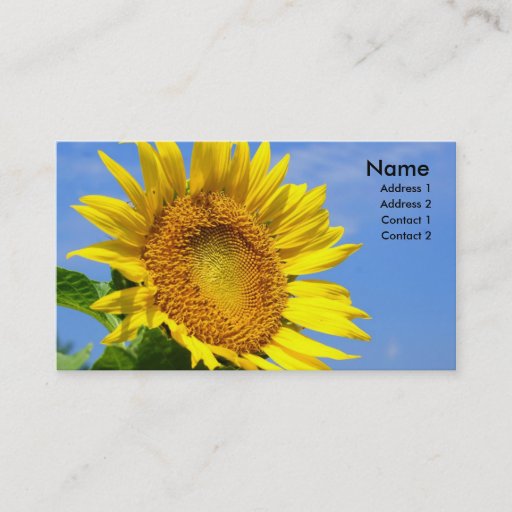 Customizable Sunflower Business Card Template