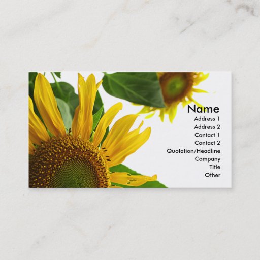 Customizable Sunflower Business Card