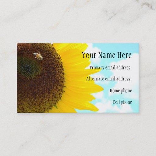 Customizable Sunflower Business Card (2)