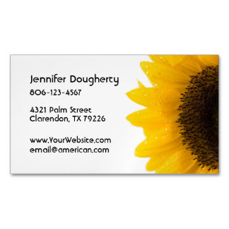 Sunflower Business Card Magnet