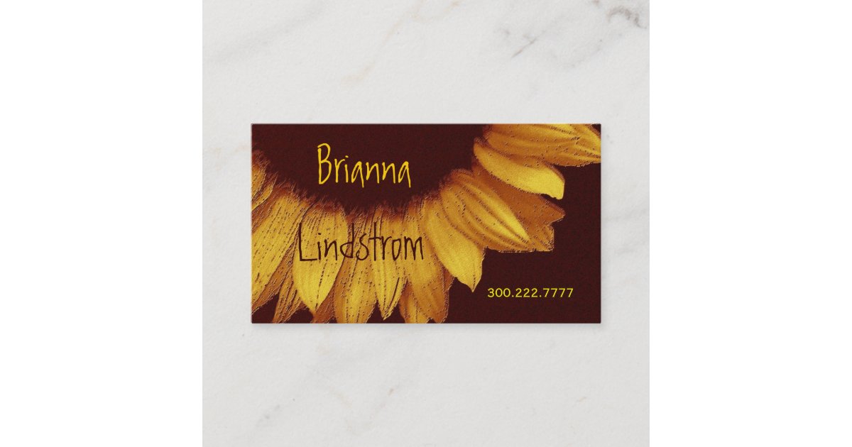 SUNFLOWER Business Card Template Zazzle