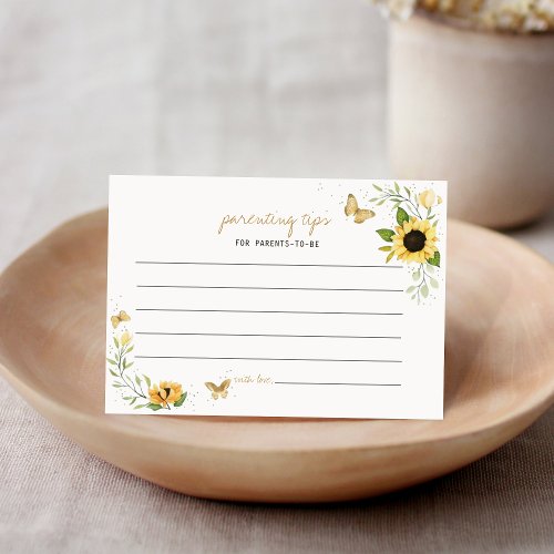 Sunflower  Butterflies Parenting Tips Advice Card