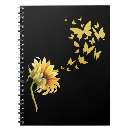 Sunflower Butterflies Positivity Butterfly Notebook