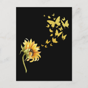 Sunflower Butterflies Positivity Butterfly Postcard