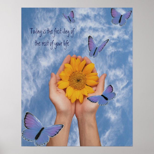 Sunflower Butterflies Poster (Front)