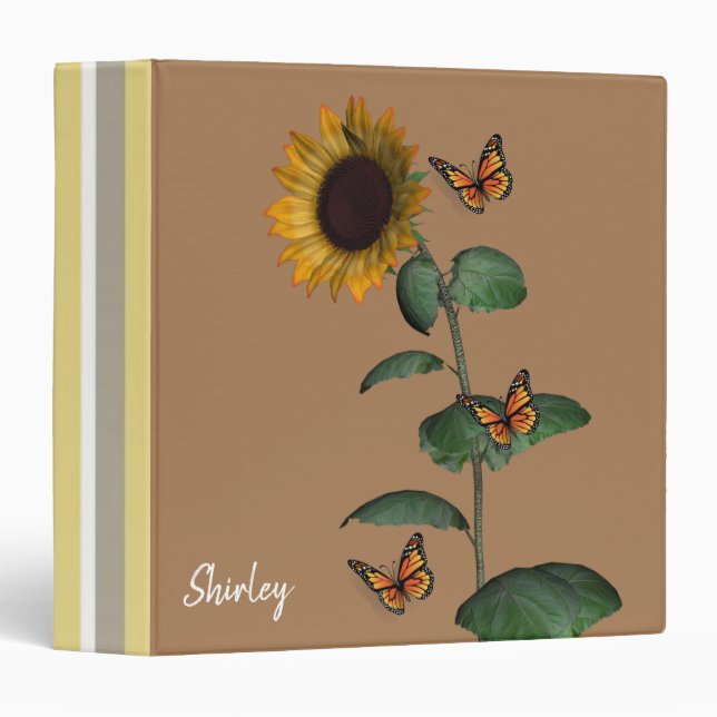 Sunflower Butterfly Avery Binder (Front/Spine)
