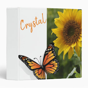 Sunflower Butterfly Avery Binder