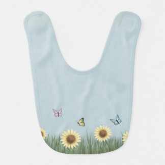 Sunflower Butterfly Baby Bib