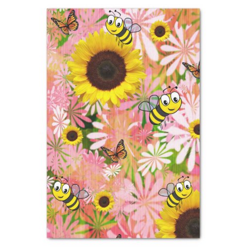 Sunflower Butterfly Bumblebee Tissue Paper