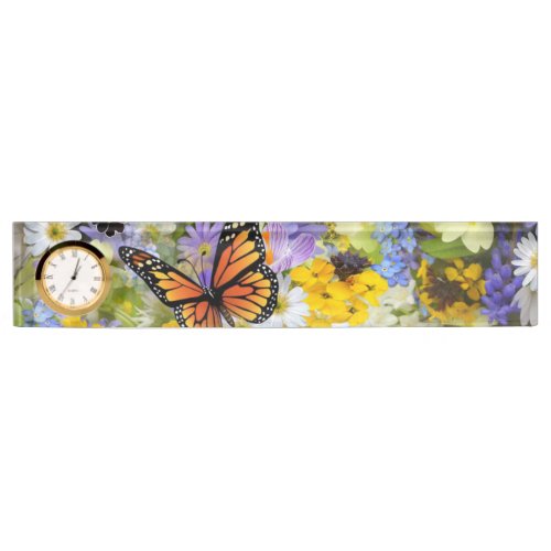 Sunflower Butterfly Desk Nameplate